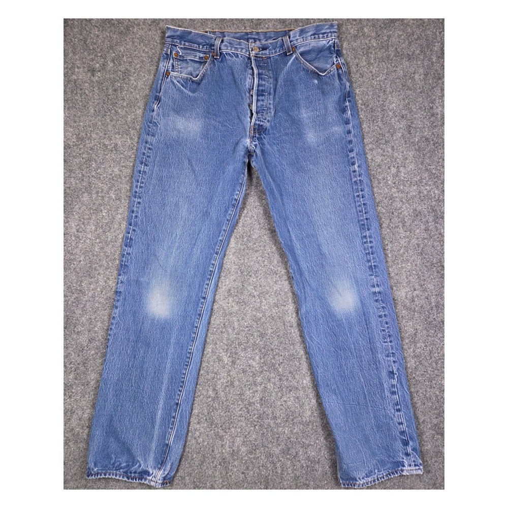 Levi's 501 Original Fit Jeans Mens 38x38 Blue Straight Leg Button Fly Denim 88/6